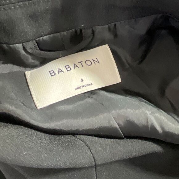 BABATON ARITZIA double -breasted Mini Dress Size 4 Black sleeveless pockets - Picture 5 of 12